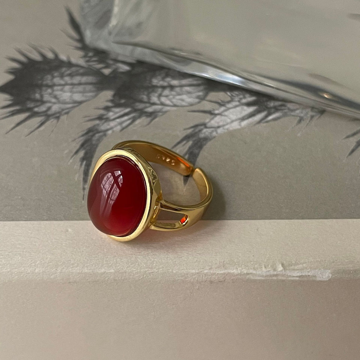 Red Onyx Ring Gold Vermeil | Zafari Studio | rings