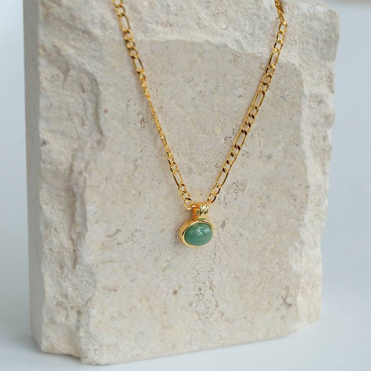 Aventurine Figaro Chain Necklace and Earring Set (Purchase Individually ...
